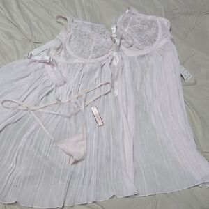 Victoria's Secret Pink Lace Chemise Set Xxl Nwt